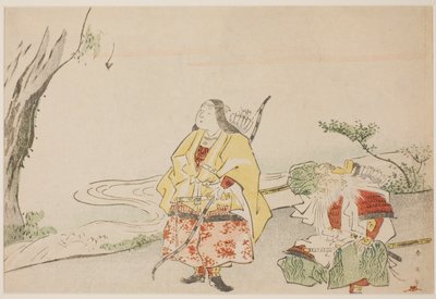 Kaiserin Jingu (links) und ihr Minister Takenouchi no Sukune (rechts) von Katsukawa Shun