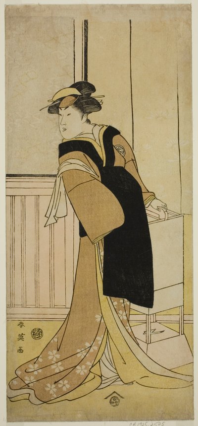 Der Schauspieler Segawa Kikunojo III als Otoma (?) im Stück Sayo no Nakayama Hiiki no Tsurigane (?), aufgeführt im Nakamura-Theater (?) im elften Monat, 1790 (?) von Katsukawa Shun