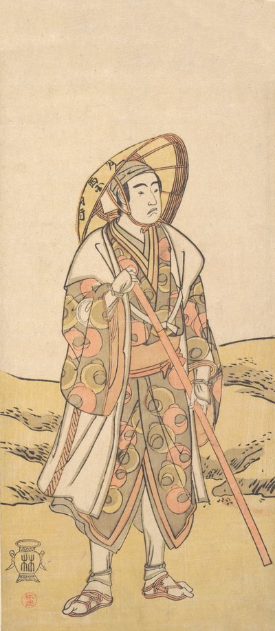 Der dritte Sawamura Sojuro als Pilger zum Kannon-Schrein, ca. 1784-88 von Katsukawa Shunko