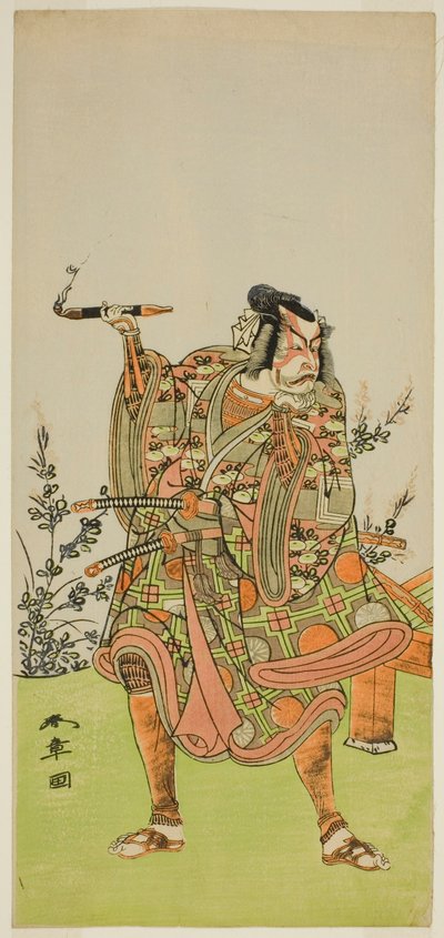 Der Schauspieler Ichikawa Danzaburo II als Usui no Sadamitsu (?) im Stück Edo Katagi Hikeya Tsunasaka (?), aufgeführt im Ichimura-Theater (?) im elften Monat, 1772 (?) von Katsukawa Shunsho