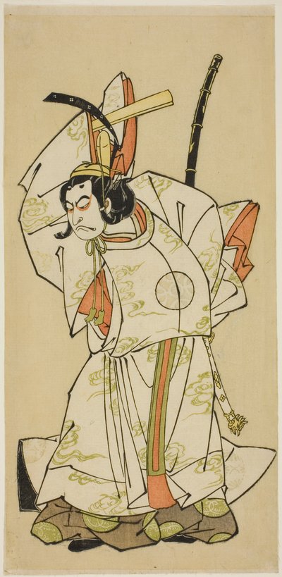 Der Schauspieler Nakamura Nakazo I als Prinz Koreakira (?) im Stück Gohiiki Kanjincho, aufgeführt im Nakamura Theater im elften Monat, 1773 von Katsukawa Shunsho