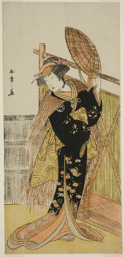 Der Schauspieler Segawa Kikunojo III als Michichiba im Stück Azuma no Mori Sakae Kusunoki, aufgeführt im Ichimura Theater im elften Monat, 1779 von Katsukawa Shunsho