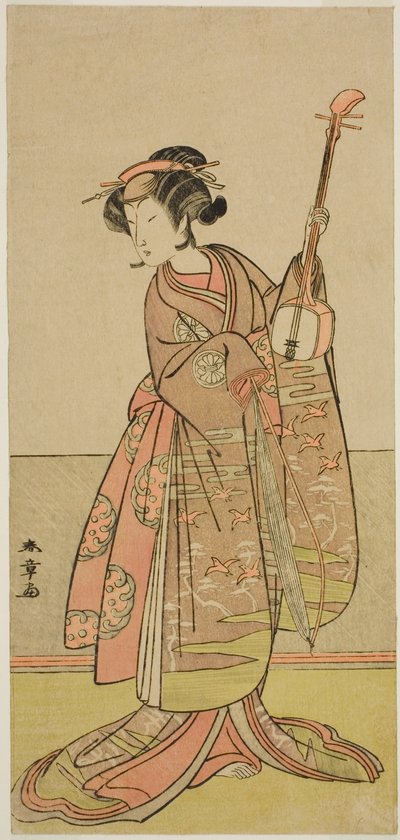Der Schauspieler Segawa Yujiro I in einer unbekannten Rolle von Katsukawa Shunsho