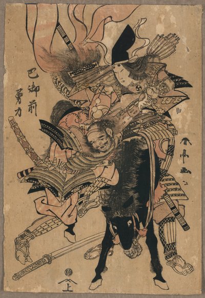 Die mächtige Tomoe Gozen, um 1810 von Katsukawa Shuntei