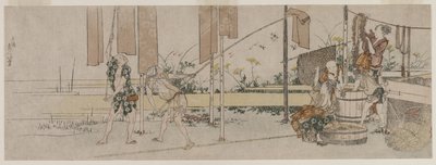 Färber bei der Arbeit von Katsushika Hokusai