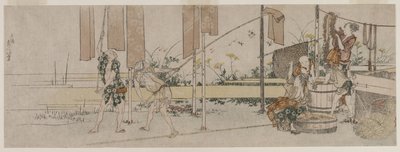 Färber bei der Arbeit, um 1800 von Katsushika Hokusai