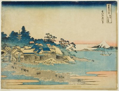 Enoshima in der Provinz Sagami, aus der Serie "Sechsunddreißig Ansichten des Berges Fuji" von Katsushika Hokusai