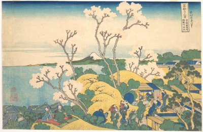 Fuji von Gotenyama bei Shinagawa auf der Tōkaidō, aus der Serie 36 Ansichten des Berges Fuji von Katsushika Hokusai