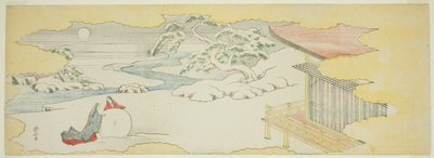 Illustration von Die Glockenblume (Asagao), Kapitel 20 der Geschichte von Genji (Genji monogatari) von Katsushika Hokusai