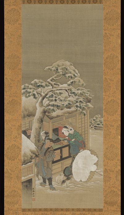 Vor einem Laden von Katsushika Hokusai
