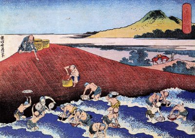 Tausend Ansichten des Ozeans, Japan: Fischer am Ufer von Katsushika Hokusai