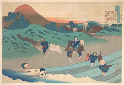 Gedicht von Jitō Tenno (Kaiserin Jitō), aus der Serie Hundert Gedichte erklärt von der Amme von Katsushika Hokusai