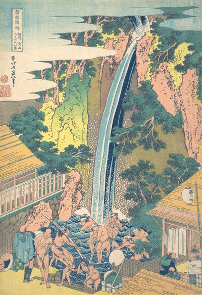 Roben-Wasserfall bei Oyama in der Provinz Sagami aus der Serie von Katsushika Hokusai
