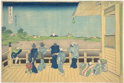 Sazai-Halle am Tempel der Fünfhundert Arhats, aus der Serie 36 Ansichten des Berges Fuji von Katsushika Hokusai