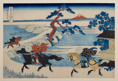 Sekiya-Dorf am Sumida-Fluss, aus der Serie „36 Ansichten des Berges Fuji“ von Katsushika Hokusai