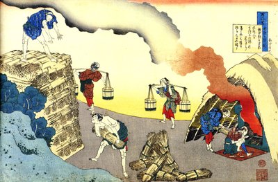 100 Gedichte von 100 Dichtern: Fujiwara no Teika von Katsushika Hokusai
