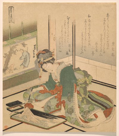 Stein, aus der Serie Drei Kinder von Katsushika Hokusai
