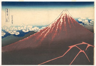Sturm unter dem Berg Fuji, aus der Serie Sechsunddreißig Ansichten des Berges Fuji von Katsushika Hokusai