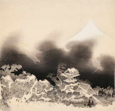 Sturm in den Bergen von Katsushika Hokusai