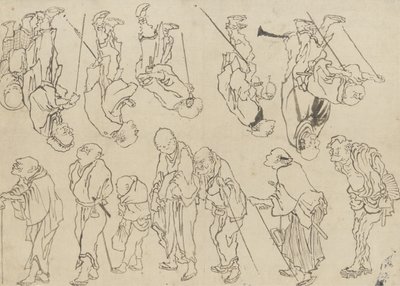 Studien von lahmen Pilgern, Edo-Periode von Katsushika Hokusai