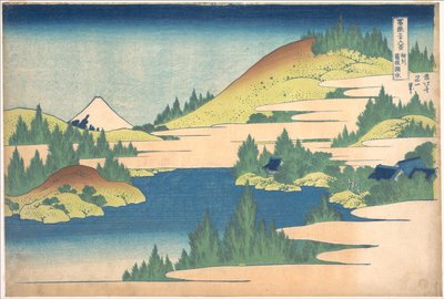 Der See bei Hakone in der Provinz Sagami, aus der Serie Sechsunddreißig Ansichten des Berges Fuji von Katsushika Hokusai