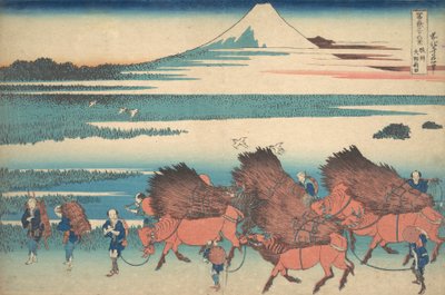 Die neuen Felder bei Ono in der Provinz Suruga Sunshu Ono shinden, aus der Serie Thir..., ca. 1830-32 von Katsushika Hokusai