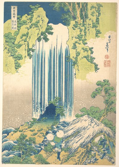 Yōrō-Wasserfall in der Provinz Mino, aus der Serie Eine Tour zu Wasserfällen in verschiedenen Provinzen von Katsushika Hokusai
