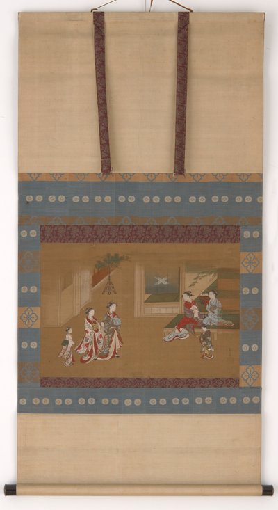 Zwei Yujo machen einen Neujahrsbesuch bei zwei anderen, 18. Jahrhundert von Kawamata Tsunemasa