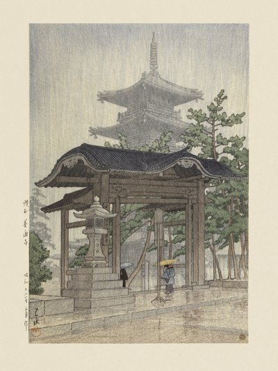 Zensetsu-Tempel in Sanshu (1937) von Kawase Hasui