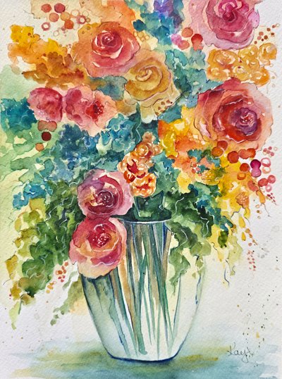 Lebhaftes Blumenbouquet von Kay Shanley