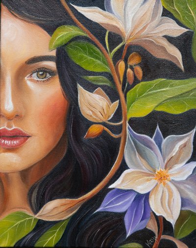 Frau in Blüte von Kay Shanley