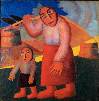 Bauer mit Eimern von Kazimir Severinovich Malevich