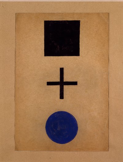 Suprematismus: Quadrat, Kreuz, Kreis von Kazimir Severinovich Malevich