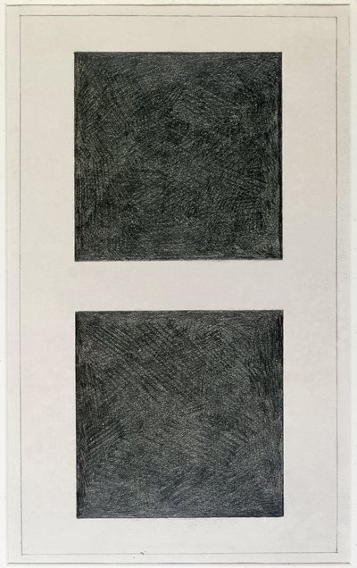 Suprematistisches Element: zwei Quadrate (Öl auf Leinwand, 20. Jahrhundert) von Kazimir Severinovich Malevich
