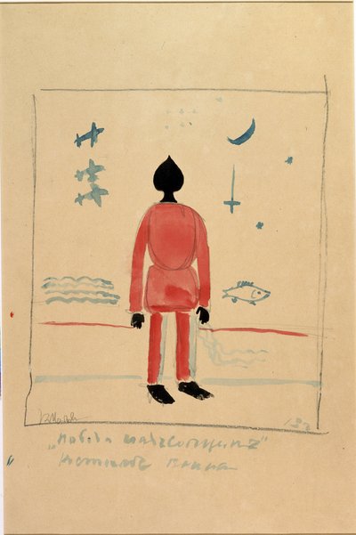 Krieger, Illustration für ein Kostüm für die Oper 