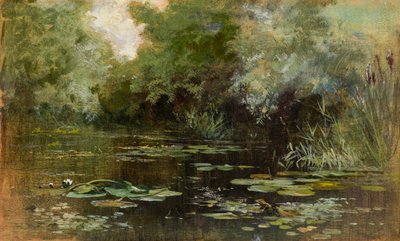 Teich mit Seerosen von Keeley Halswelle