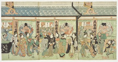 Die Textilwarenhandlung Ebisuya im edoer Bezirk Owarichō von Keisai Eisen