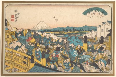 Abendglühen an der Nihonbashi von Keisai Eisen