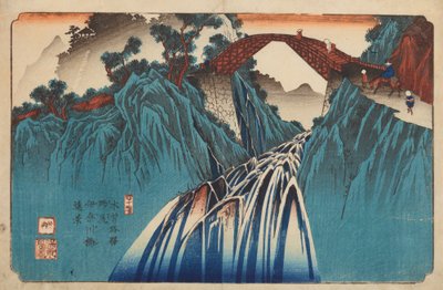 Nojiri, Ansicht der Inagawa-Brücke, Tafel 41 aus der Serie: Neunundsechzig Stationen der Kisokaido von Keisai Eisen