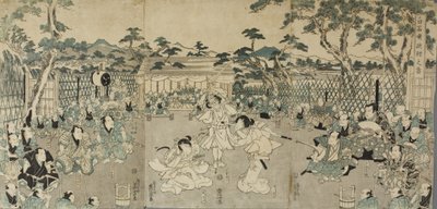Schwestern rächen den Tod ihres Vaters; aus dem Kabuki-Stück 