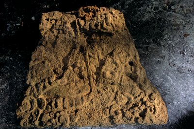 Stele, Sufricaya, Holmul, Guatemala, Maya, Francisco Estradabelli, 2008 (Foto) von Kenneth Garrett