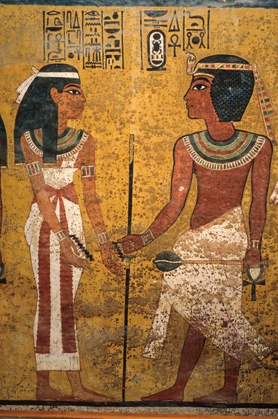 Grab von Tutanchamun, Pharao begegnet Göttin Nut, die ihn mit gereinigtem Wasser begrüßt von Kenneth Garrett