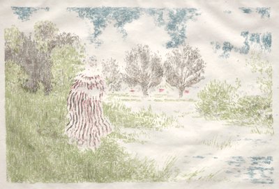 Landschaften: Frau in einem gestreiften Kleid, 1898 von Ker Xavier Roussel