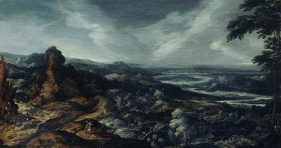 Panorama-Landschaft mit Tobias und dem Engel von Kerstiaen de Keuninck (attributed to)