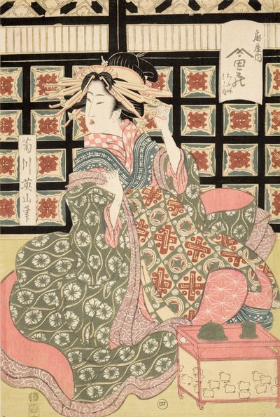 Ukiyo-e-Druck einer Kurtisane von Eizan, ca. 1810 (Farbholzschnitt) von Kikukawa Eizan