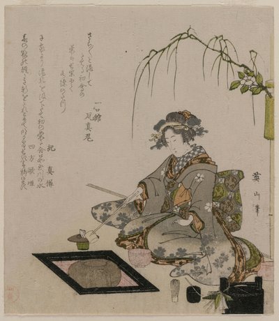 Frau beim Teezeremoniell, ca. 1820 von Kikukawa Eizan