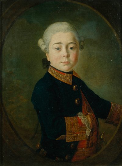 Porträt von Graf Nikolai Dmitrievich Matyushkin als Kind, 1763 von Kirill Ivanovich Golovachevsky