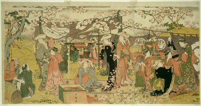 Kirschblütenbankett (Oka no utage) von Kitagawa Utamaro