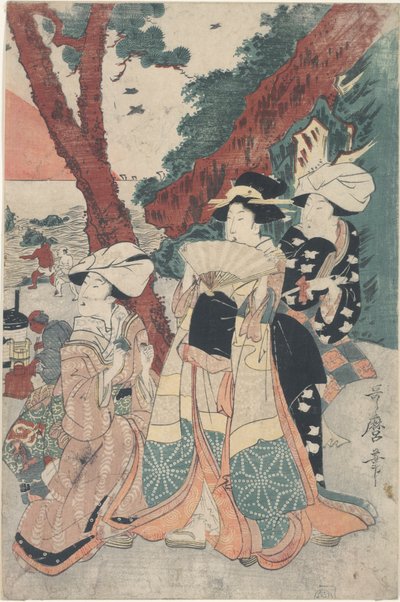 Futamigaura-Strand zu Neujahr von Kitagawa Utamaro