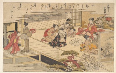 Mädchen spielen ein Spiel mit Muscheln von Kitagawa Utamaro